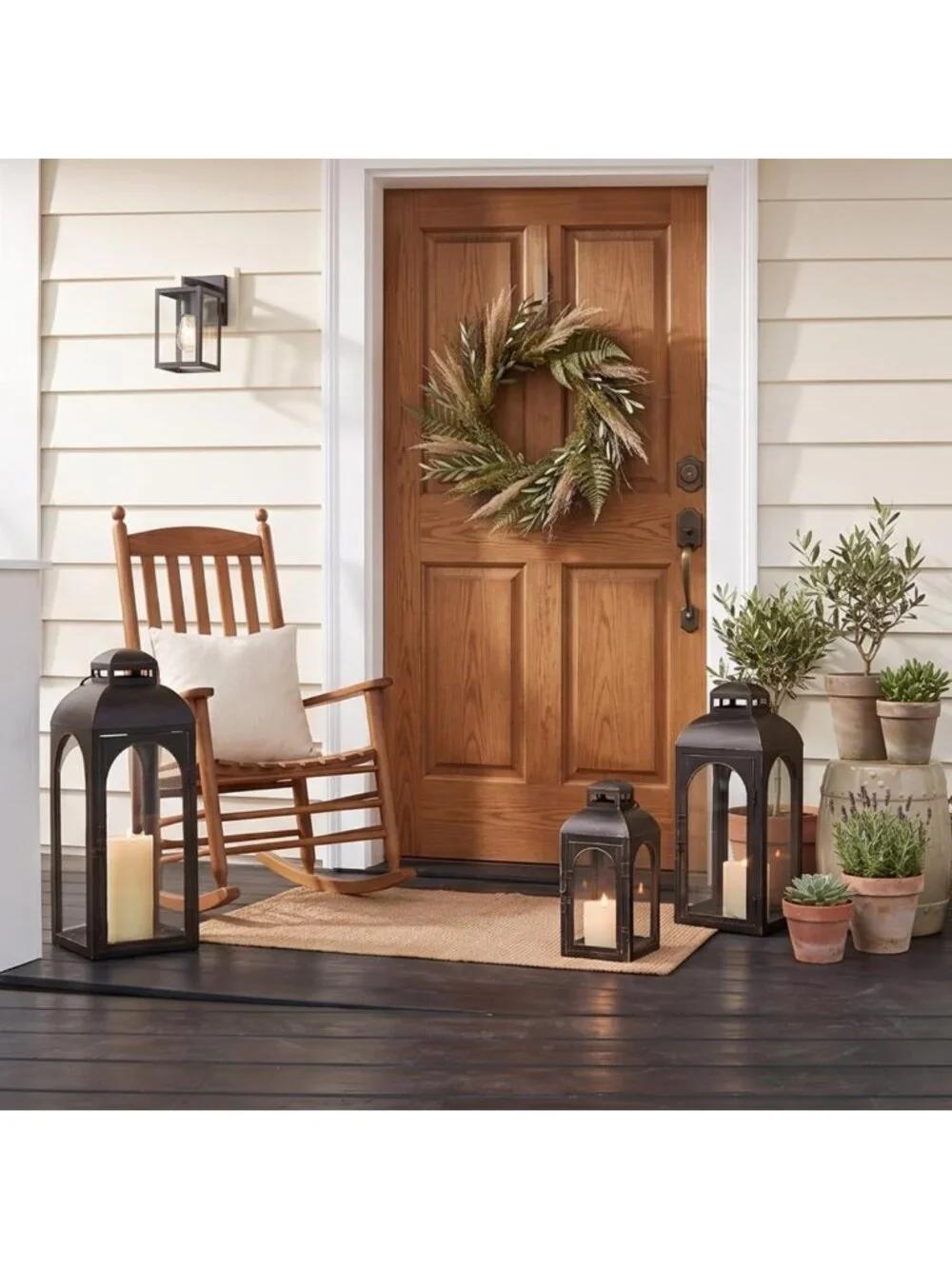 Set of 3 Decorative Metal Lanterns for Indoor & Outdoor Use - 26